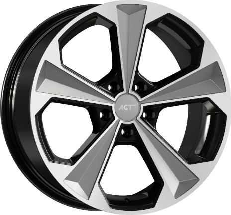 9.0X20" PCD 5x108 AGT Wheels 20062 Bavyera ET38 72.60 mm Black Silver Diamond