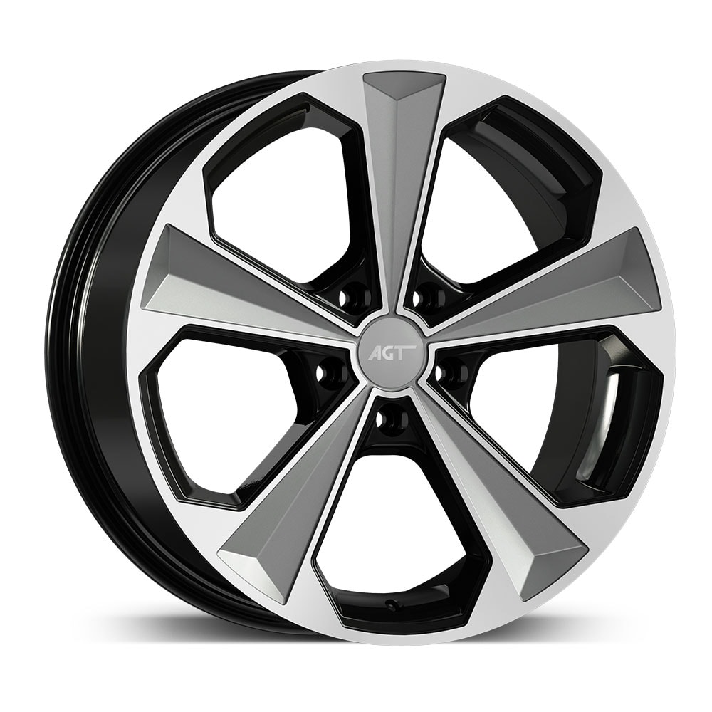 9.0X20" PCD 5x112 AGT Wheels 20062 Bavyera ET38 72.60 mm Black Silver Diamond
