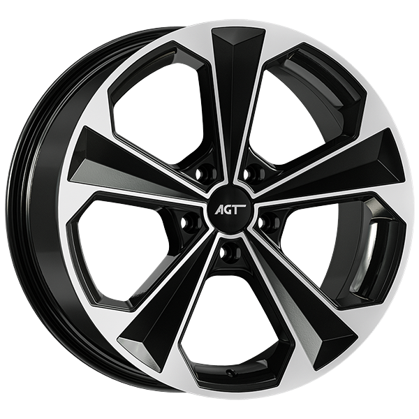 9.0X20" PCD 5X112 AGT Wheels 20062 Bavyera ET38 Black Diamond 72.60 mm