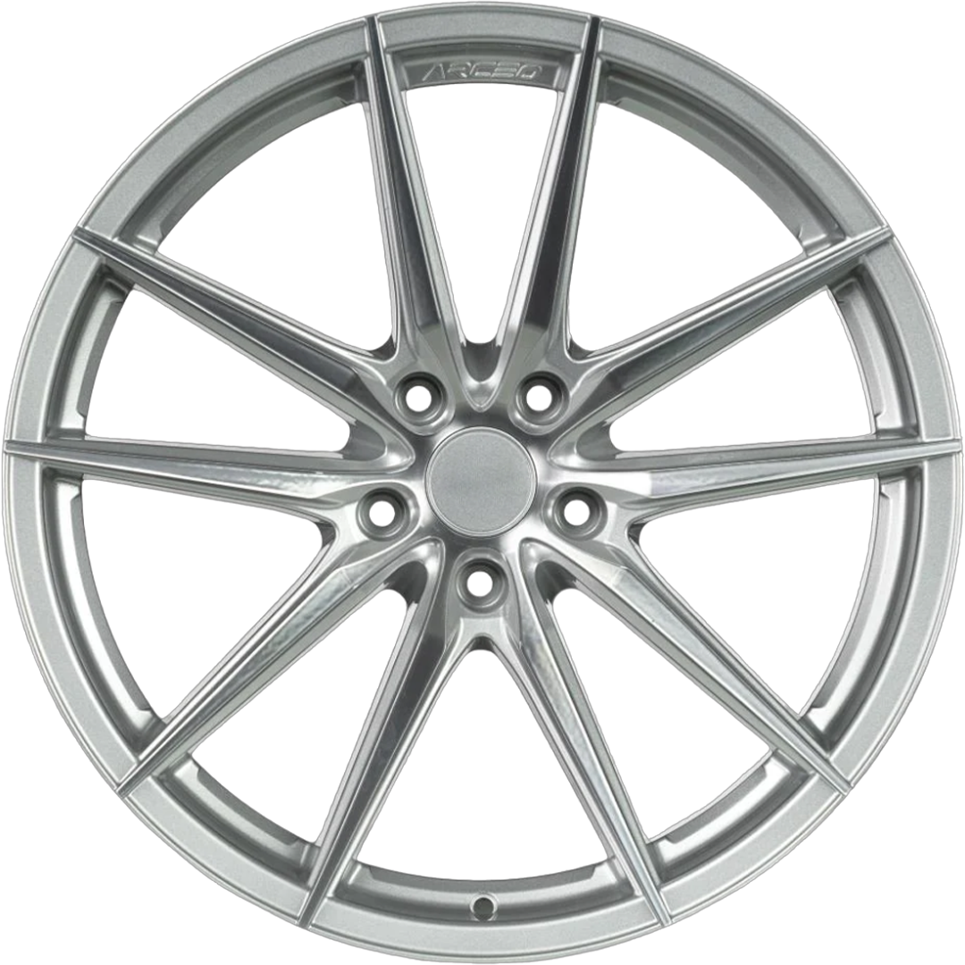 9.0X20" PCD 5X112 Arceo Wheels ARC-20190-09 ET35 Silver Diamond Monaco 73.1 mm