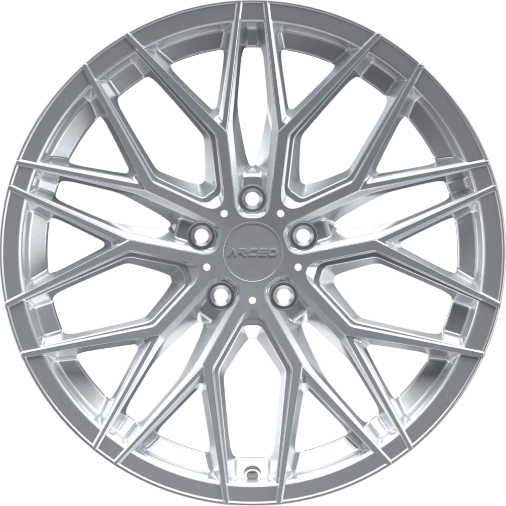 9.0X20" PCD 5X114 Arceo Wheels  20141 SILVER DIAMOND ET35 73.1 mm