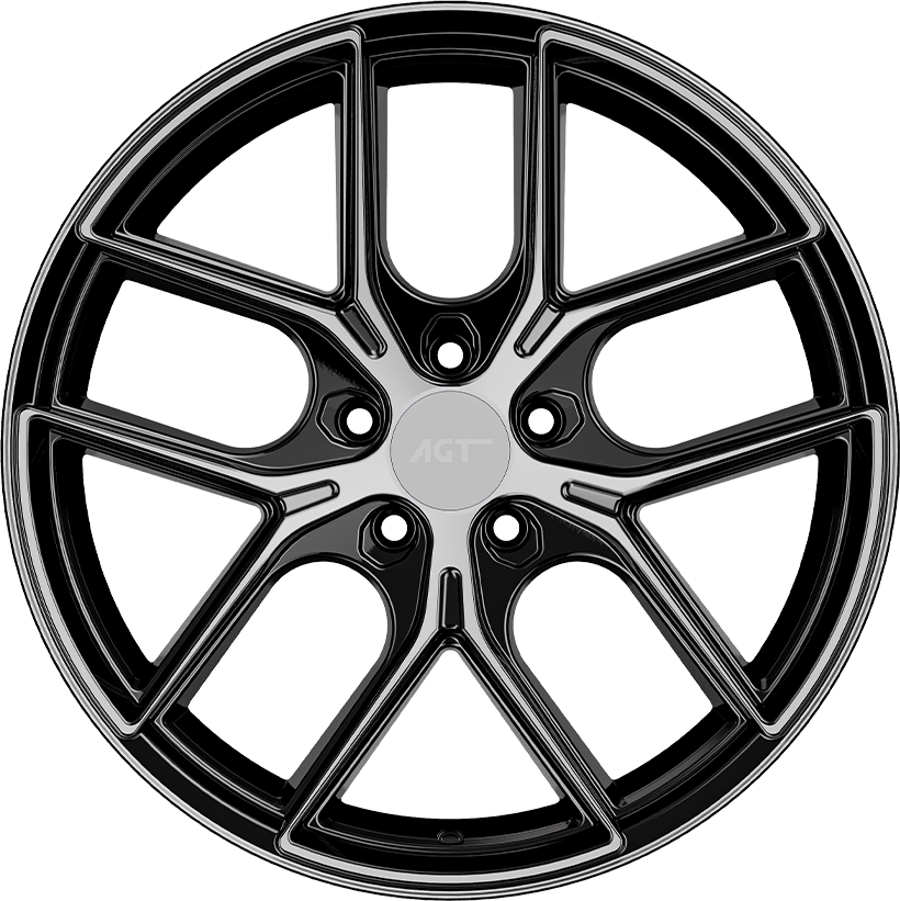 9.5X19" PCD 5X112 AGT Wheels 19258-2 FER-R01 ET35 72.60 mm Black Diamond