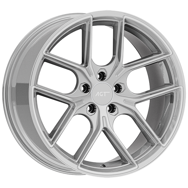 9.5X19" PCD 5X120 AGT Wheels 19258-2 ET35 72.60 mm Silver Diamond