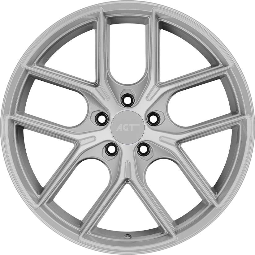 9.5X19" PCD 5X120 AGT Wheels 19258-2 FER-R01 ET35 72.60 mm Silver Diamond