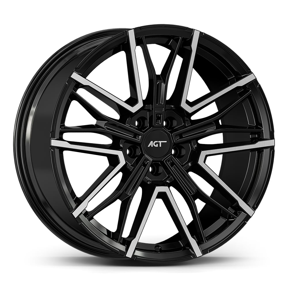 9.5X19" PCD 5X120 AGT Wheels 19272-2 ET40 72.60 mm Gloss Black Diamond