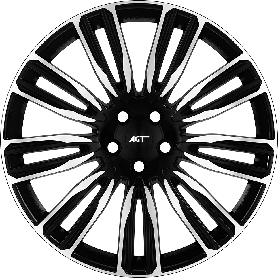 9.5X22" PCD 5X108 AGT Wheels 22188  ET48 72.60 mm Black Diamond