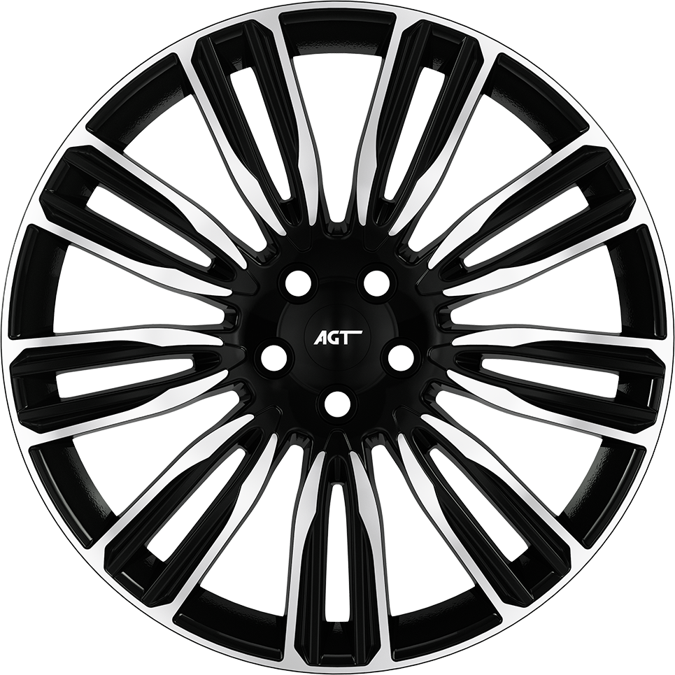 9.5X22" PCD 5X120 AGT Wheels 22188 ET48 72.60 mm Gloss Black