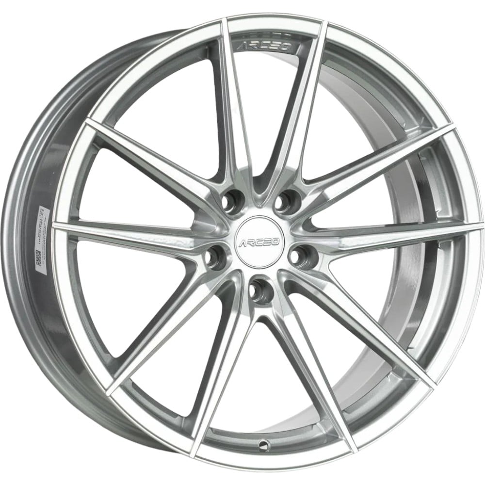 9.0X18" Arceo Wheels ARC 18190 Monaco Silver Diamond PCD 5x112 ET40