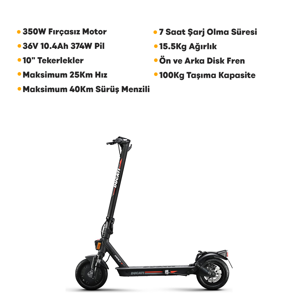 Ducati Pro-II Evo Black Elektrikli Scooter