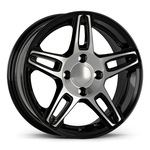 6.0X15" PCD 4X100 AGT Wheels 15281 ET35 67.10 mm Gloss Black Diamond