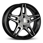 6.0X15" PCD 4X108 AGT Wheels 15281 ET35 63.40 mm Gloss Black Diamond