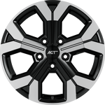 6.5X17" PCD 5X114 AGT Wheels 17260 ET32 66.10 mm Gloss Black Lip Diamond