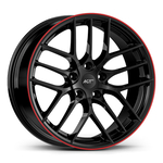 8.0X18" PCD 5X112 AGT Wheels 18121 ET35 73.10 mm Black Lip Red Diamond