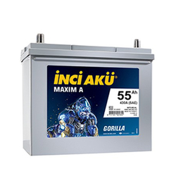 12V 55Ah İnci Akü Maxim A Gorilla (Ters Kutup)