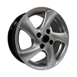 5.5X14" PCD 4X108 BK BK-604 HYPER SILVER ET12 65.1 mm