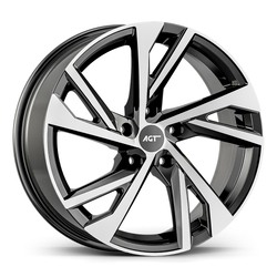 6.0X14" PCD 4X108 AGT Wheels 01988 67.10 mm Black Diamond