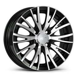 6.0X14" PCD 4X108 AGT Wheels 14014 65.10 mm Gloss Black Diamond