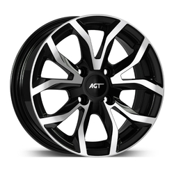 6.0X14" PCD 4X108 AGT Wheels 434 ET25 Black Diamond 65.10 mm
