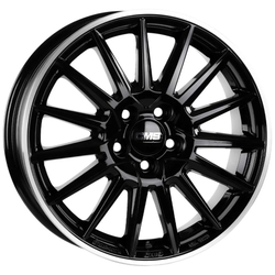 6.0X15" PCD 4X108 CMS 1264 ET32 65.10 mm Diamond Rim Black Gloss