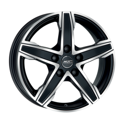 6.5X15" PCD 4X100 AGT Wheels 15256 Napoli ET35 67.1 mm Black Diamond