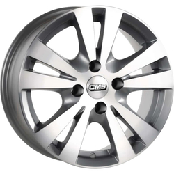 6.5X15" PCD 4X100 CMS CMS-603-05 ET35 Diamond Racing Silver 65.1 mm