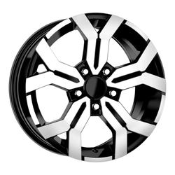 6.5X16" PCD 4X100 EMR Wheels EMR-W600-01 ET35 BLACK DIAMOND 66.1 mm