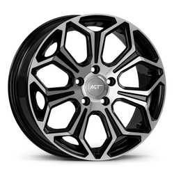 6.5X16" PCD 5X100 AGT Wheels 16263 67.10 mm Gloss Black Diamond