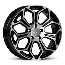 6.5X16" PCD 5X112 AGT Wheels 16263 67.10 mm Gloss Black Diamond