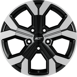 6.5X17" PCD 5X114 AGT Wheels 17260 ET32 66.10 mm Gloss Black Lip Diamond