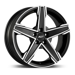 7.0X16" PCD 4X100 AGT Wheels 16256 Napoli ET35 67.1 mm Black Diamond