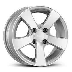 7.0X16" PCD 5X120 AGT Wheels 16001 ET35 65.10 mm Silver Diamond
