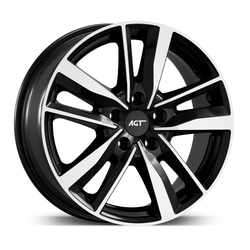 7.0X17" PCD 5X100 AGT Wheels 17226-1 ET40 Black Diamond 67.10 mm