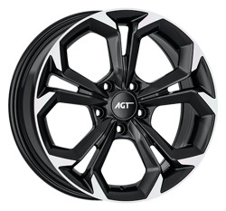 7.0X17" PCD 5X108 AGT Wheels 17262 RS-02 ET40 67.1 mm Black Diamond