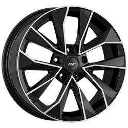 7.0X17" PCD 5X114 AGT Wheels 17129 ET50 67.10 mm Gloss Black Diamond