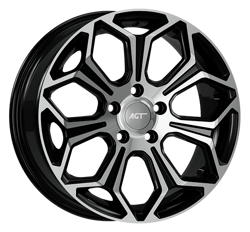7.0X17" PCD 5X115 AGT Wheels 17263 Compass ET38 70.2 mm Black Diamond
