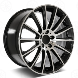 7.0X16" PCD 5x112 Truva Wheels 1017 Black Finish ET35 66.6 mm