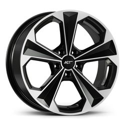 8.0X18" PCD 5X108 AGT Wheels 18062 72.60 mm Gloss Black Silver Diamond
