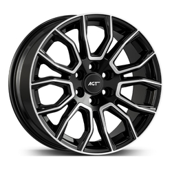 8.5X20" PCD 6X130 AGT Wheels 1045 ET45 84.10 mm Gloss Black Polished