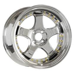 9.5X18" PCD 5X112 EMR Wheels L002-15 ET25 73.10 mm VC+ Gold Rivet