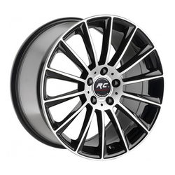 9.5X20" PCD 5X112 RC 1017 BLACK POLISH ET48 66.6 mm
