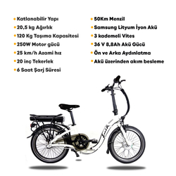Enik Easy Elektrik Destekli Beyaz Bisiklet