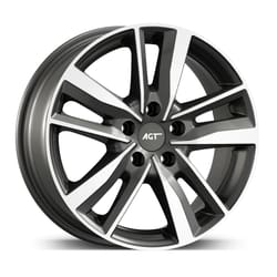 7.0X17" PCD 5X100 AGT Wheels 17226-1 ET40 Titan Diamond 67.10 mm