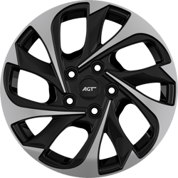 7.0X17" PCD 5X108 AGT Wheels 01948 67.10 mm Black Diamond