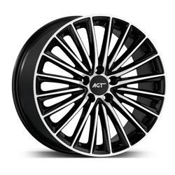 9.0X19" PCD 5X112 AGT Wheels 19269-2 ET48 66.60 mm Gloss Black Diamond