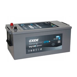 12V 185Ah Exide Strong Pro EFB + Fully Closed R+ Side