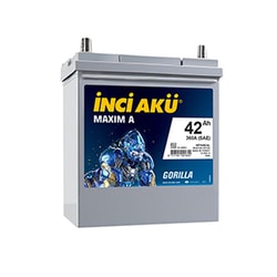 12V 42Ah İnci Akü Maxim A Gorilla (İnce Kutup)