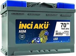 12V 70Ah İnci Akü Start-Stop AGM Leo