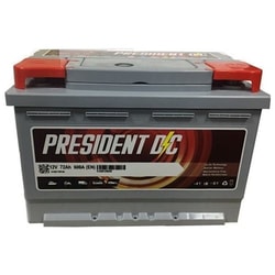 12V 72Ah President Akü Standart L3