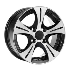 5.5X13" PCD4X100 AGT Wheels 347 ET28 Black Diamond 67.1 mm