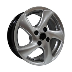 5.5X14" PCD 4X108 BK BK-604 HYPER SILVER ET12 65.1 mm